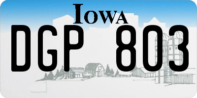 IA license plate DGP803