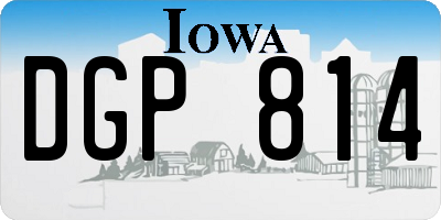 IA license plate DGP814