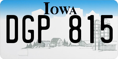 IA license plate DGP815