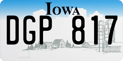 IA license plate DGP817