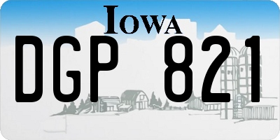 IA license plate DGP821
