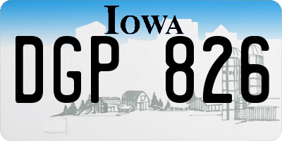 IA license plate DGP826