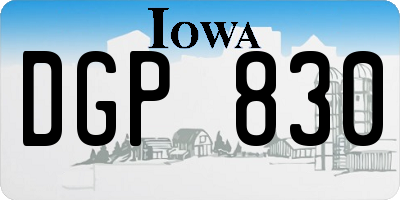 IA license plate DGP830