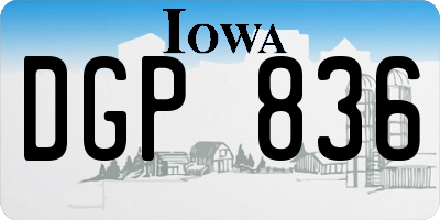 IA license plate DGP836