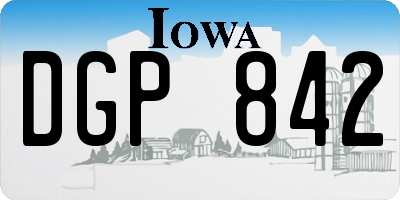 IA license plate DGP842