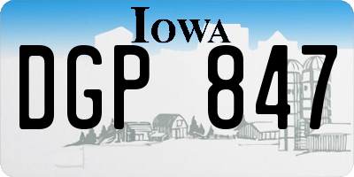 IA license plate DGP847
