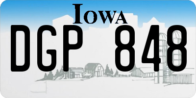IA license plate DGP848