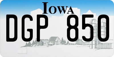 IA license plate DGP850