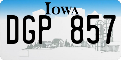 IA license plate DGP857