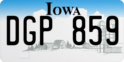 IA license plate DGP859