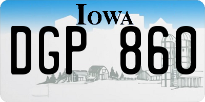 IA license plate DGP860