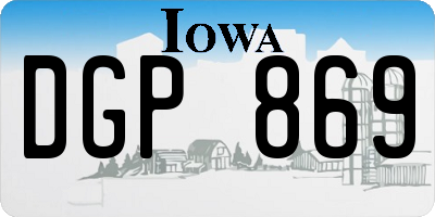 IA license plate DGP869
