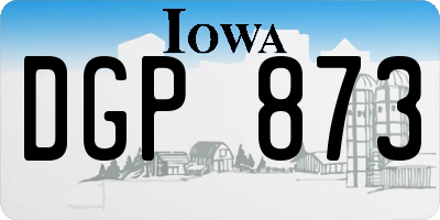 IA license plate DGP873