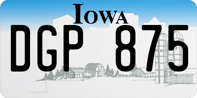 IA license plate DGP875