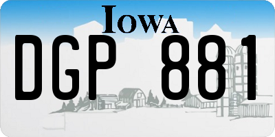 IA license plate DGP881
