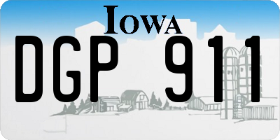 IA license plate DGP911