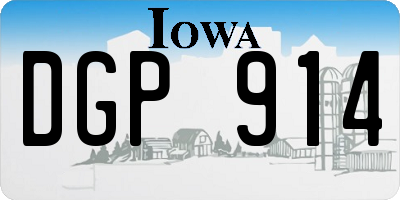 IA license plate DGP914