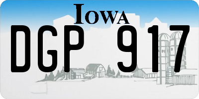 IA license plate DGP917