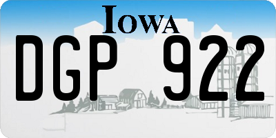 IA license plate DGP922
