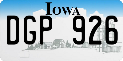 IA license plate DGP926