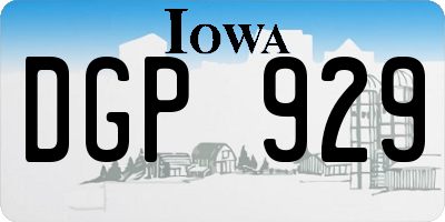 IA license plate DGP929