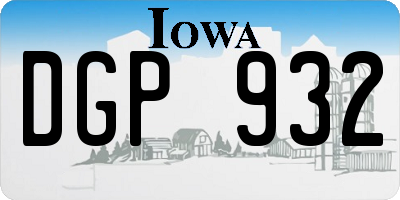 IA license plate DGP932
