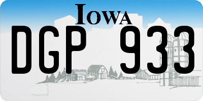 IA license plate DGP933