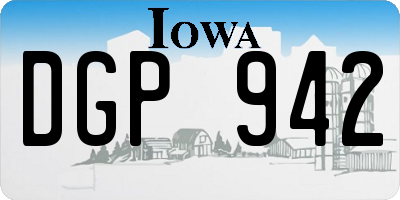 IA license plate DGP942