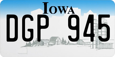 IA license plate DGP945