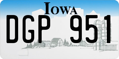 IA license plate DGP951