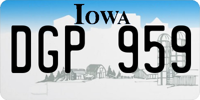 IA license plate DGP959
