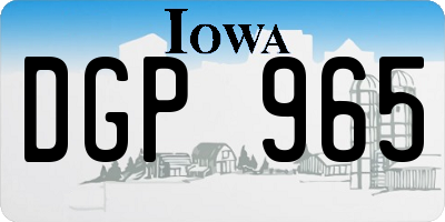 IA license plate DGP965