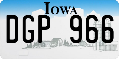 IA license plate DGP966