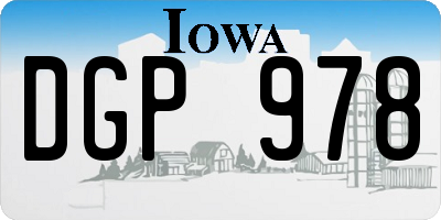 IA license plate DGP978