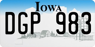 IA license plate DGP983
