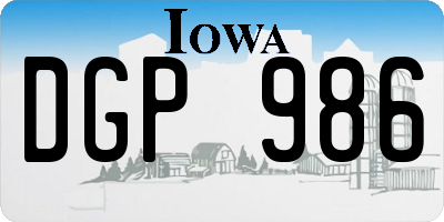 IA license plate DGP986