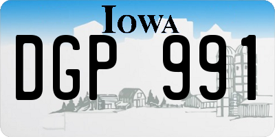 IA license plate DGP991