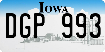 IA license plate DGP993