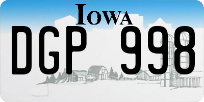 IA license plate DGP998