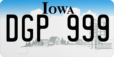 IA license plate DGP999