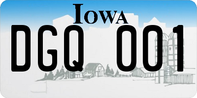 IA license plate DGQ001