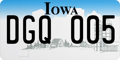 IA license plate DGQ005