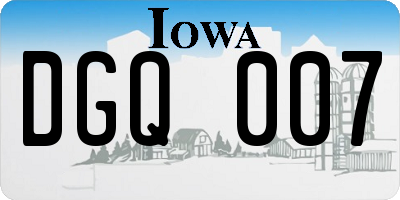 IA license plate DGQ007