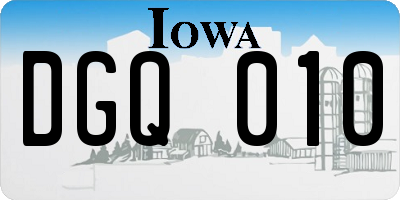 IA license plate DGQ010