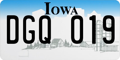 IA license plate DGQ019
