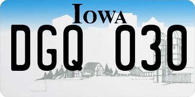 IA license plate DGQ030