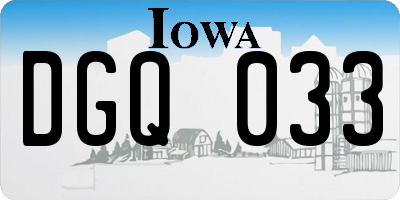 IA license plate DGQ033