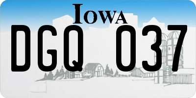 IA license plate DGQ037
