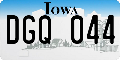 IA license plate DGQ044