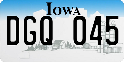 IA license plate DGQ045
